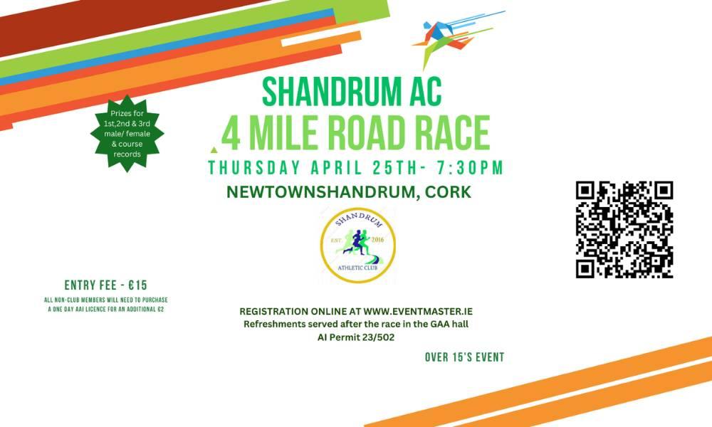 Shandrum AC's Annual 4 Mile Road Race Takes Centre Stage!